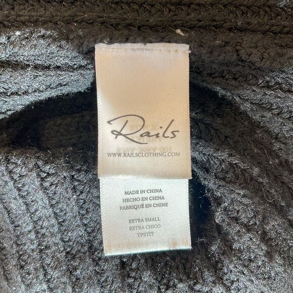 Rails Black Long Sleeve sweater “Claudia” with small slits on side - Picture 5 of 6